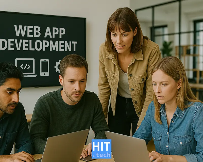 Web app developers working on a project for a London-based business
